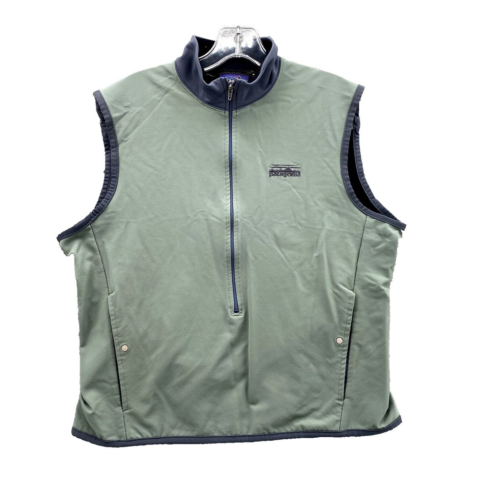 Vintage Patagonia Vest Medium Sage Green Men's Gorpcore Pockets 90s Outdoor Hike